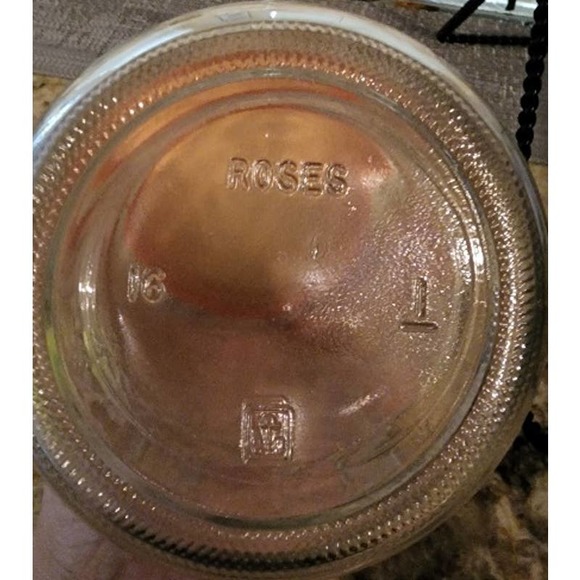 Vintage Anchor Hocking Floral Design Glass Container Red/Orange Lid - Picture 5 of 5